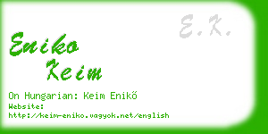 eniko keim business card